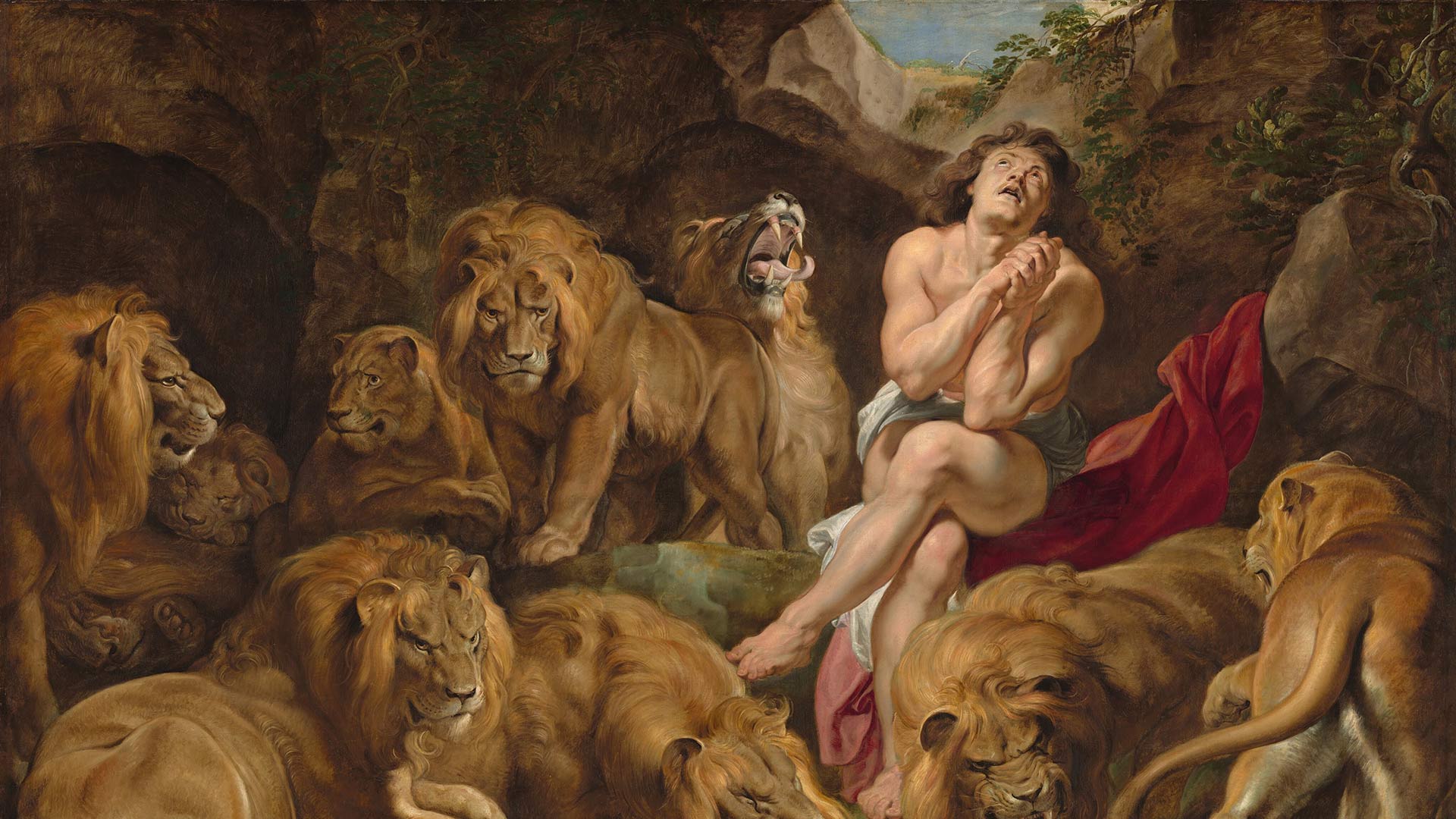 Painting of Daniel in Lions Den